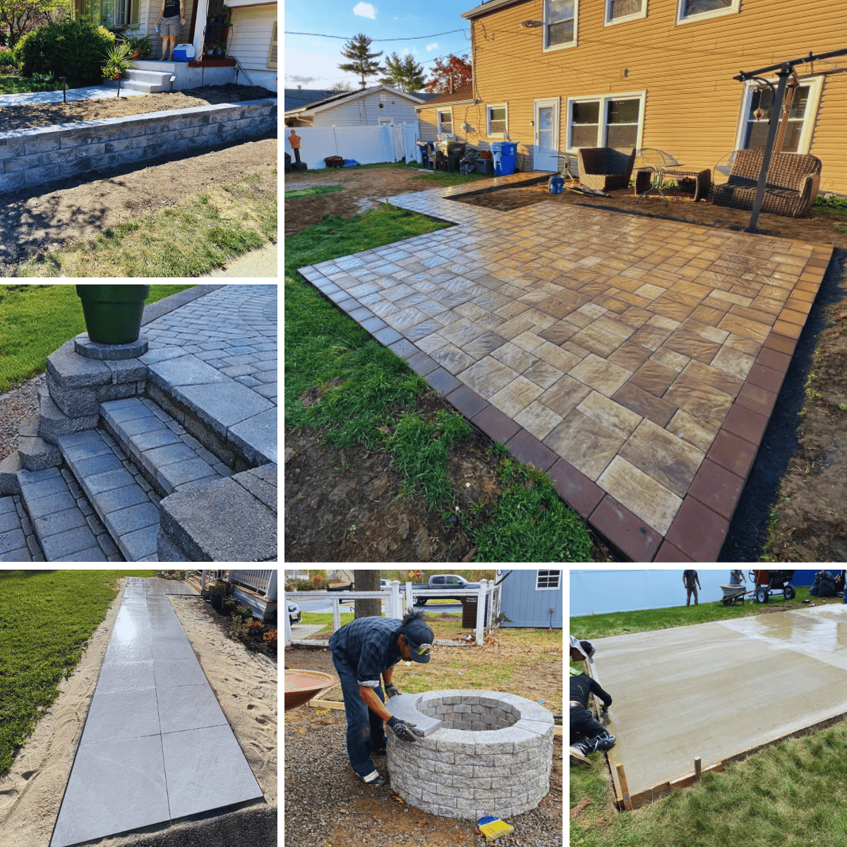 Beautified Design & Build - Pavers Ad - Canva Mockup 2 Example projects that our client Beautified Design & Build have completed, which we used as inspiration for our Facebook Ad Lead Generation Campaign creative