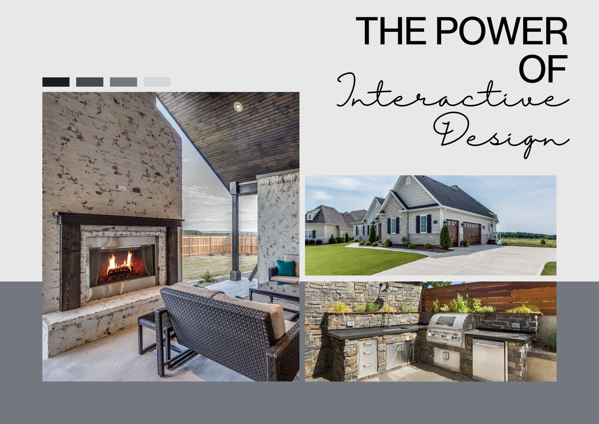 Gray and Blue Minimalist Modern Furniture Catalog Document A4 The Power of Interactive Design Showcases