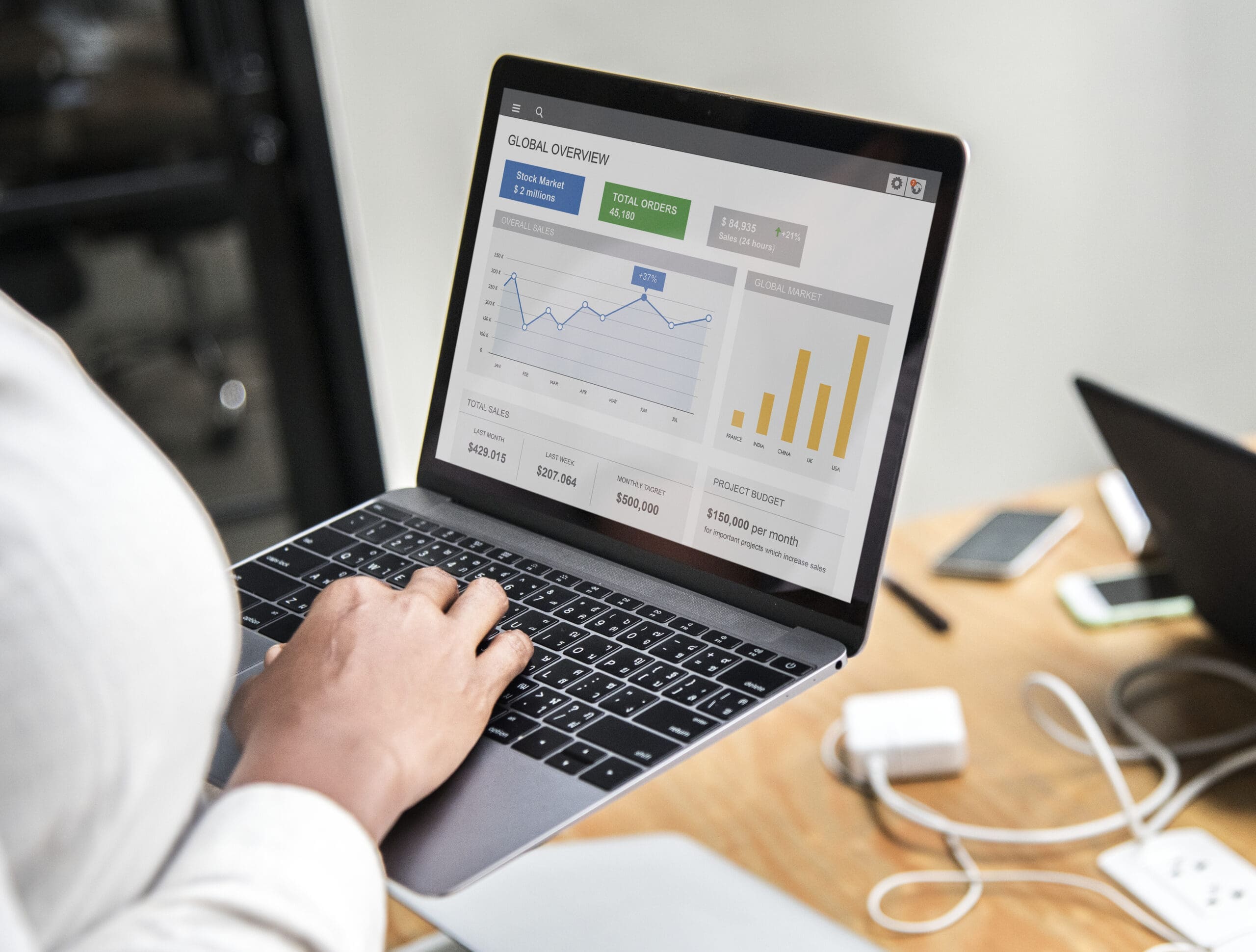 Businesswoman working on a laptop Optimize Your Website for Conversions