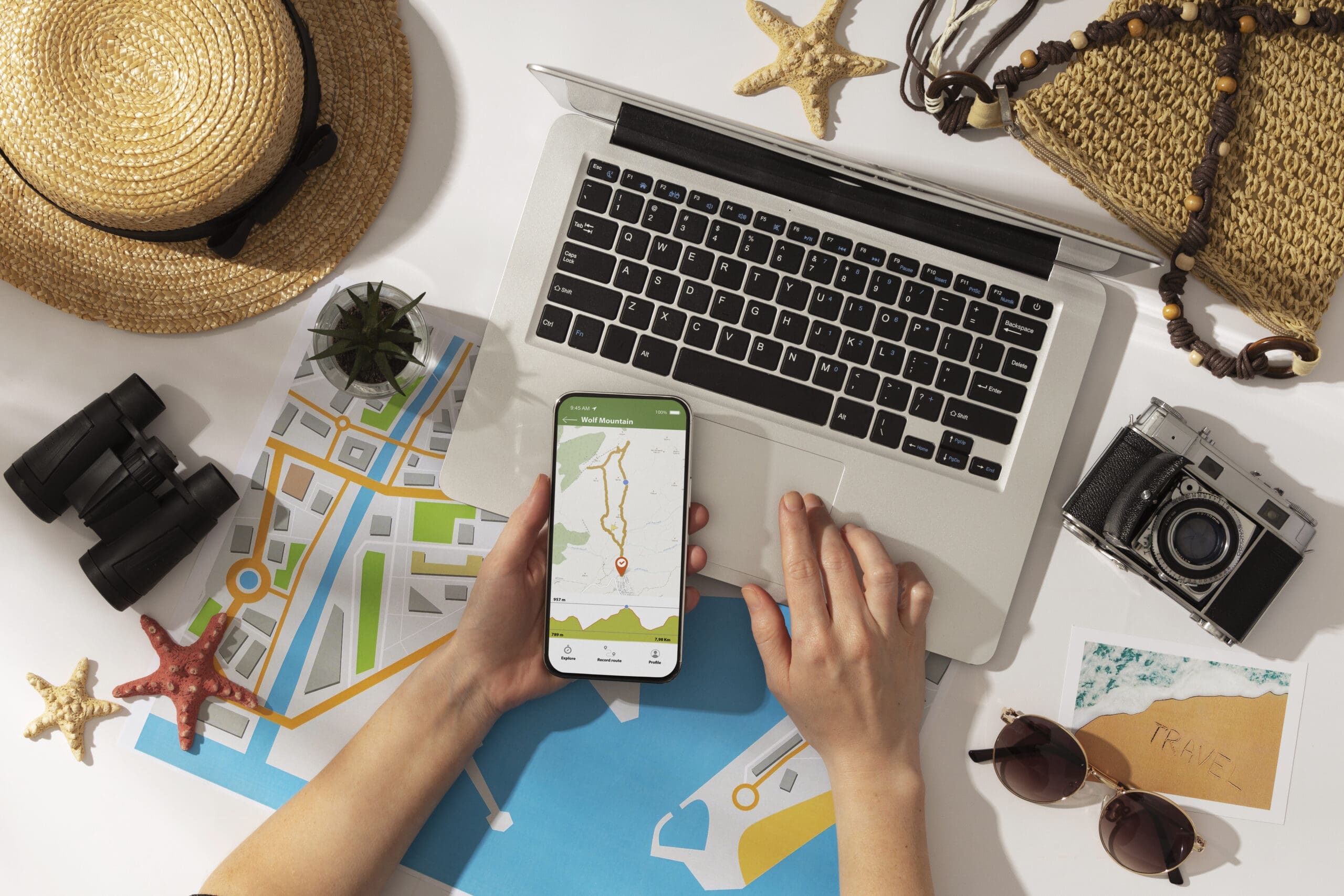 top-view-hand-holding-smartphone Local SEO for Hardscape Businesses: Own the map pack