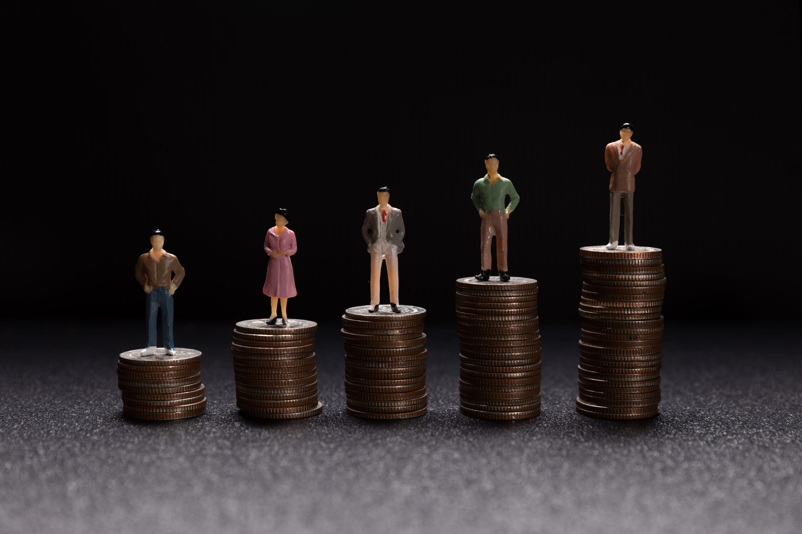 Miniature people: Group of small businessmen standing on coin wi Budget, Bids & Lead Nurturing with Weather in Mind