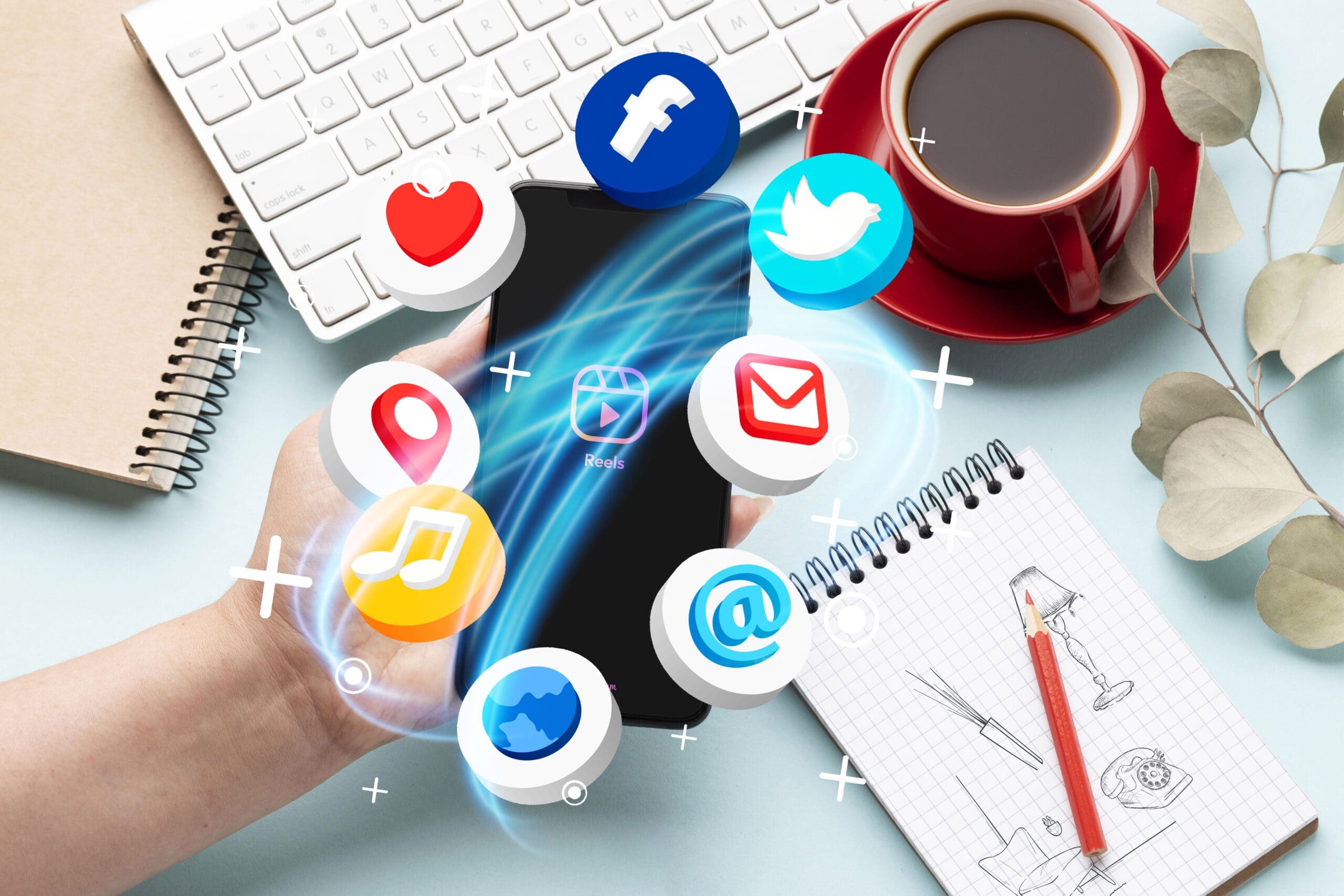 hand-holding-smartphone-social-media-concept Leverage Digital Marketing Channels